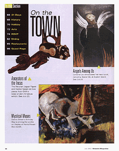 July, 2002 edition of Orlando Magazine; On the Town